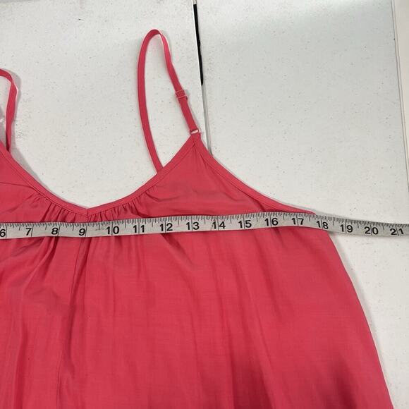 Sunset & Spring Coral Midi Maxi Dress L Sleeveless Breathable Flowy Resort - Picture 9 of 11